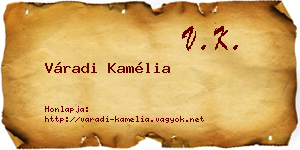 Váradi Kamélia névjegykártya